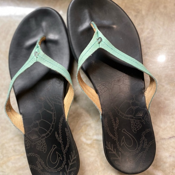 Olukai Honu mint green straps 7 - Picture 8 of 12